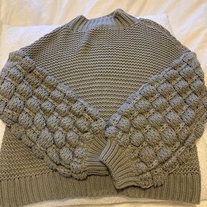 M boutique Sexy knit Bubble sleeve sweater